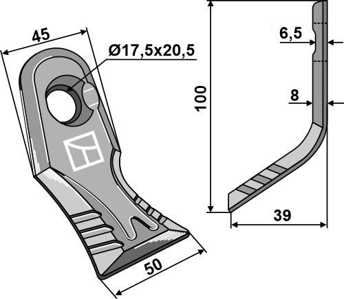 Y-Messer - Schnell-Wechsel-System geeignet für: Rousseau Martillos, cuchillas Y, cuchillas, martillos de trituradora - cambio rápido