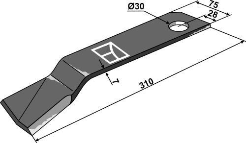 Schlegelmesser - links geeignet für: Votex Hamerklepels, gedraaid messen, Y-messen, klepelmessen