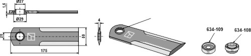 Strohhäcksler-Messer geeignet für: Claas Lexion Straw chopper flail blades