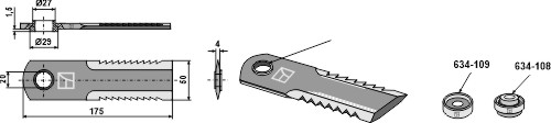 Strohhäcksler-Messer geeignet für: Claas Lexion Noże rozdrabniacza słomy