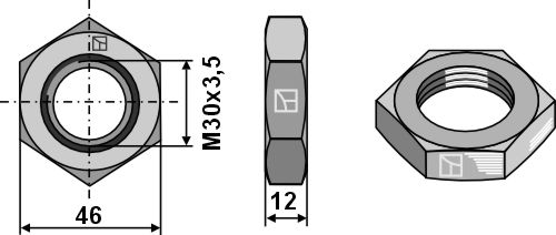 Acessórios para teceiro ponto M30x3,5
