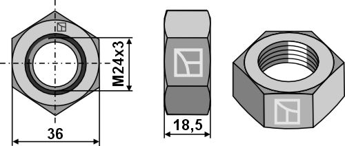 Piulițe hexagonale M24x3