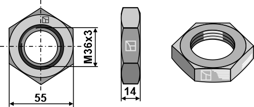 Contre-écrous hexagonaux M36x3