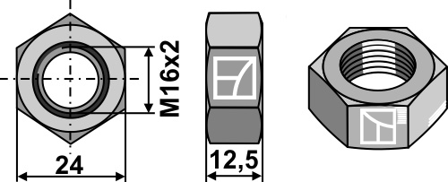 Contre-écrous hexagonaux M16x2
