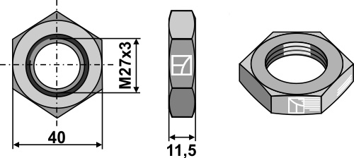 Contre-écrous hexagonaux M27x3