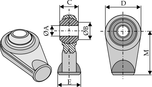 rotules pour barres de poussée intérieures