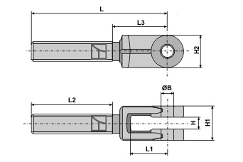 Barres de poussée M30x3,5