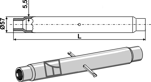 Barres de poussée M40x3