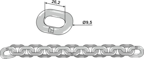 Kratzbodenkette - 9,5x26,2 - D5 geeignet für: Krone Cadenas para esparciadores