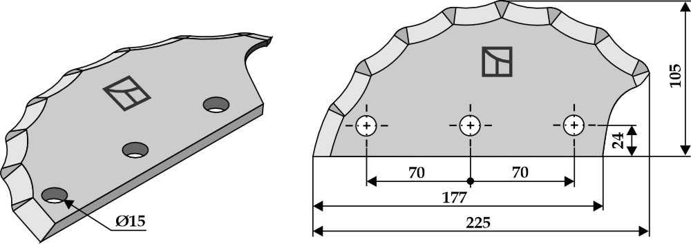 Futtermischwagenmesser, links geeignet für: Sgariboldi Fodermixer knive