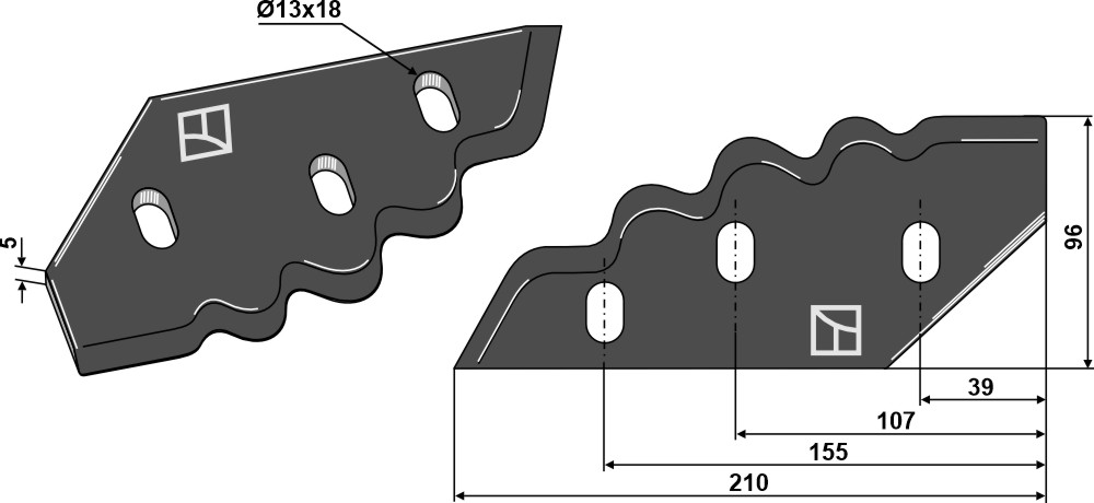 Futtermischwagenmesser, links geeignet für: Sgariboldi Fodermixer knive