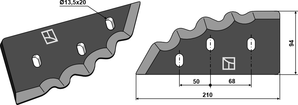 Futtermischwagenmesser - Hartmetallbeschichtet - links geeignet für: Sgariboldi Voermengwagenmes