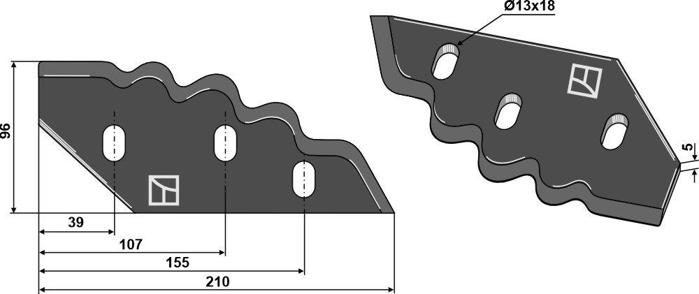 Futtermischwagenmesser, rechts - Hartmetall beschichtet geeignet für: Sgariboldi Fodermixer knive