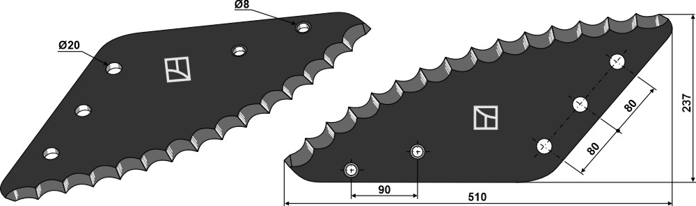 Futtermischwagenmesser geeignet für: Seko Fodermixer knive