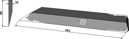Seitenmesser 443mm - rechte Ausführung geeignet für: Agrostroj Cuțite însilozare