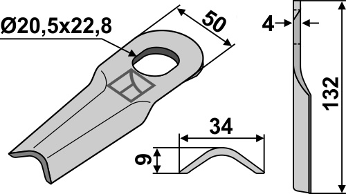Rotorklinge geeignet für: Freudendahl (J.F.) Cuchillas rotativas
