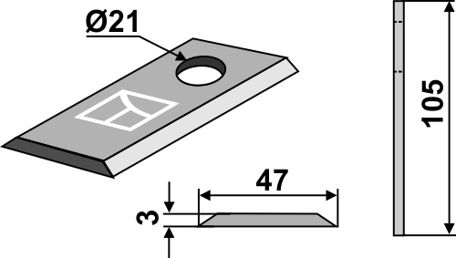 Rotorklinge geeignet für: PZ-Zweegers Couteaux rotatifs