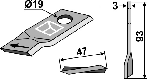 Rotorklinge geeignet für: PZ-Zweegers Cuchillas rotativas