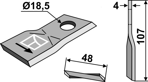 Rotorklinge geeignet für: Vicon Couteaux rotatifs