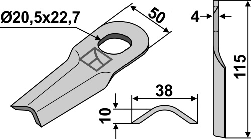Rotorklinge geeignet für: ELHO Couteaux rotatifs