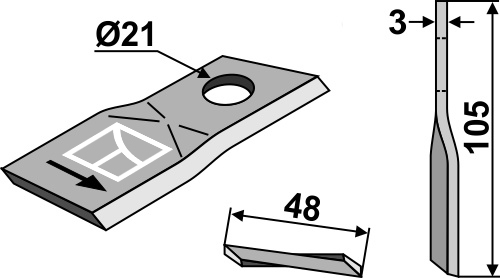 Rotorklinge geeignet für: PZ-Zweegers Rotary mower blades