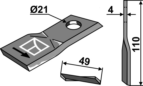 Rotorklinge geeignet für: Pöttinger Rotary mower blades