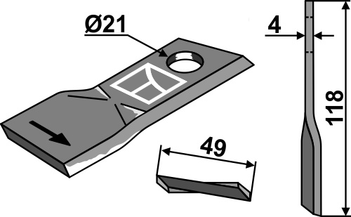 Rotorklinge geeignet für: Pöttinger Couteaux rotatifs