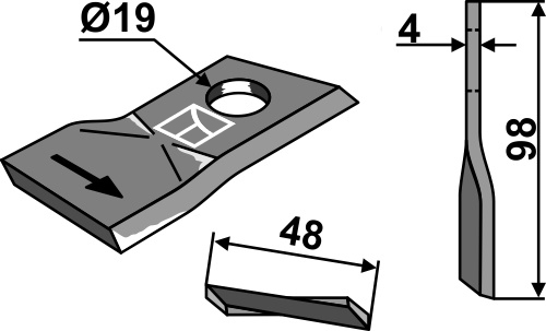 Rotorklinge geeignet für: SIP Rotary mower blades