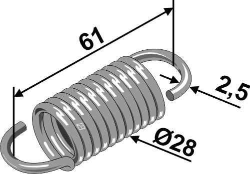 Zugfeder 61xØ2,5xØ28 geeignet für: Väderstad Accesorios para muelles de rastra para sembradoras