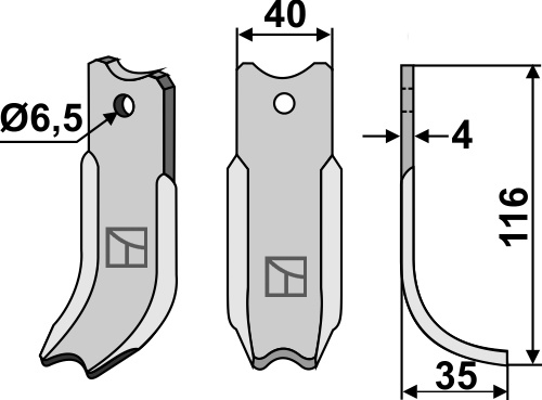 Hackmesser geeignet für: Agria Фрезерный нож и Ротационный зуб