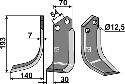 Fräsmesser, linke Ausführung geeignet für: Badalini freesmes en rotortanden