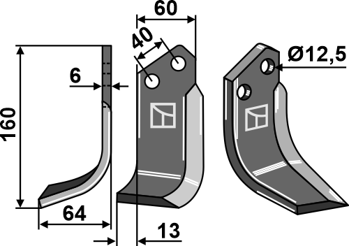 Fräsmesser, linke Ausführung geeignet für: Badalini Фрезерный нож и Ротационный зуб