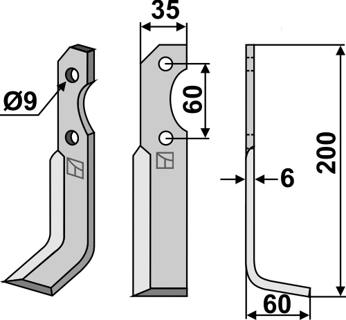 Fräsmesser, rechte Ausführung geeignet für: Brumital-Agris Фрезерный нож 