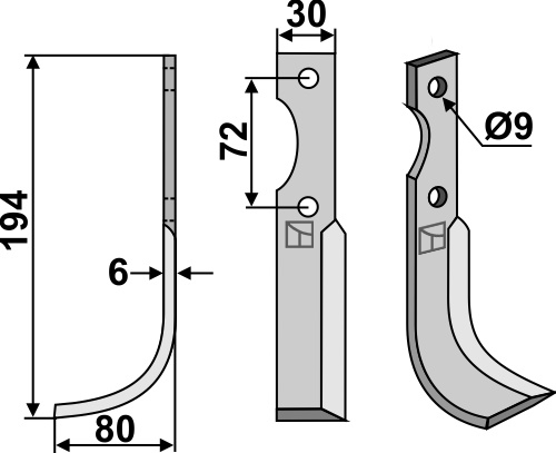 Fräsmesser, linke Ausführung geeignet für: Casorzo blade 
