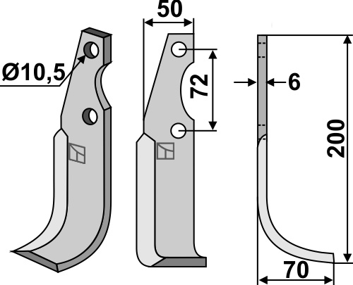 Fräsmesser, rechte Ausführung geeignet für: Casorzo nóż glebogryzark