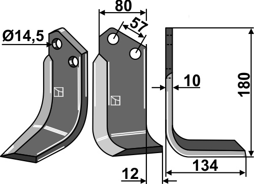 Fräsmesser, rechte Ausführung geeignet für: Celli cuchilla y cuchilla de rotavator