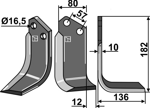 Fräsmesser, rechte Ausführung geeignet für: Celli Фрезерный нож и Ротационный зуб