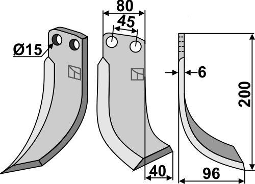 Fräsmesser, rechte Ausführung geeignet für: Eberhardt blade