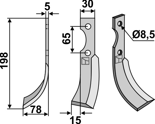 Fräsmesser, linke Ausführung geeignet für: Eurosystem fræserkniv