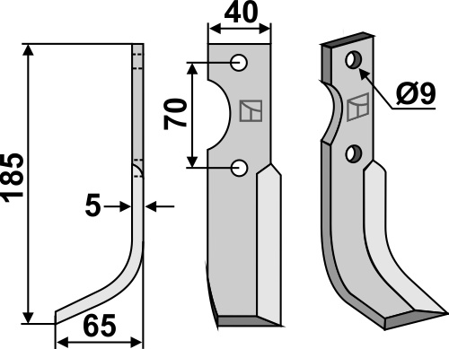 Fräsmesser, linke Ausführung geeignet für: Fort fræserkniv