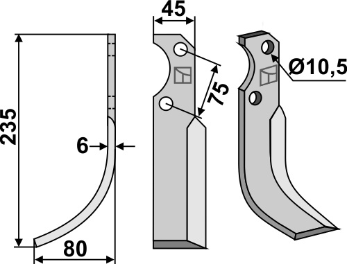 Fräsmesser, linke Ausführung geeignet für: Fort fræserkniv