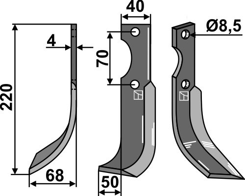 Fräsmesser, linke Ausführung geeignet für: Fort blade