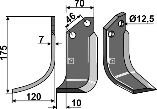 Fräsmesser, linke Ausführung geeignet für: Forigo-Roteritalia freesmes en rotortanden
