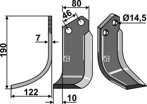 Fräsmesser, linke Ausführung geeignet für: Forigo-Roteritalia freesmes en rotortanden