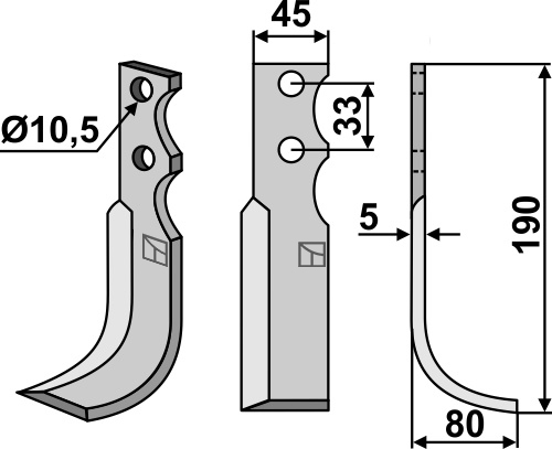 Fräsmesser, rechte Ausführung geeignet für: Goldoni fræserkniv
