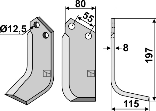 Fräsmesser, rechte Ausführung geeignet für: Gramegna blade