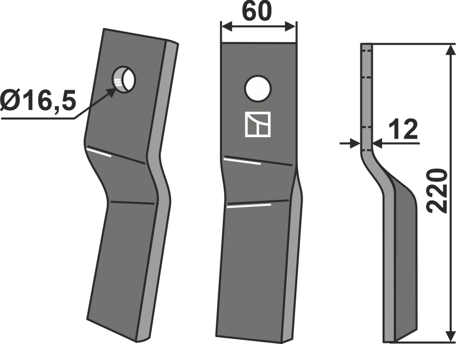 Rotorzinken, linke Ausführung geeignet für: Kongskilde nóż glebogryzarki i ząb obrotowy