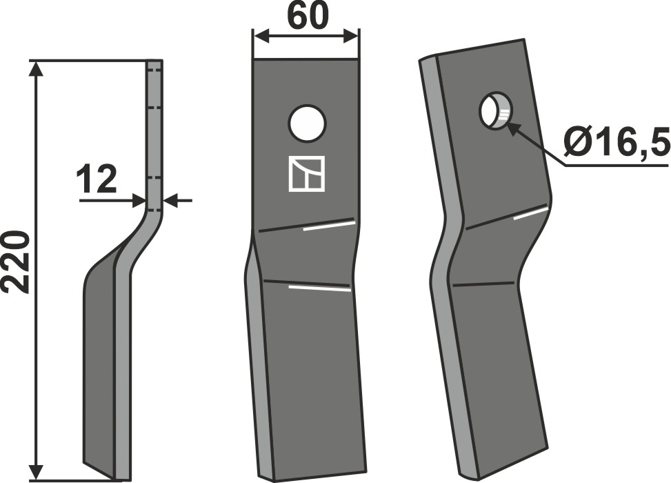 Rotorzinken, rechte Ausführung geeignet für: Kongskilde nóż glebogryzarki i ząb obrotowy