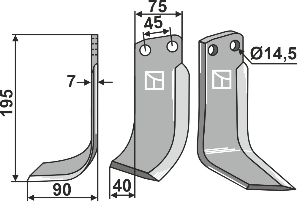 Fräsmesser - linke Ausführung geeignet für: Gehring nóż glebogryzark