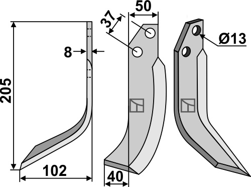 Fräsmesser, linke Ausführung geeignet für: JNC nóż glebogryzark